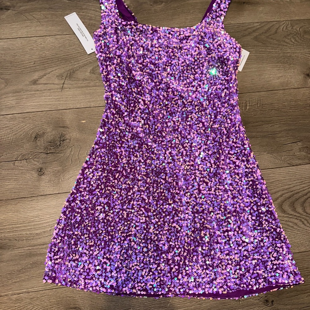 Miss Me Purple Sequin Mini Dress